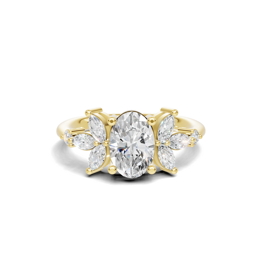 Floral Marquise Cluster Ring