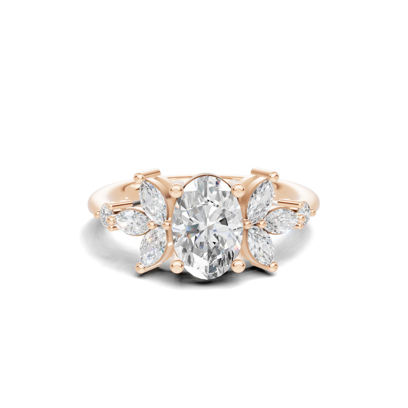 Floral Marquise Cluster Ring