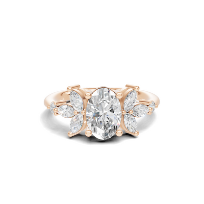 Floral Marquise Cluster Ring