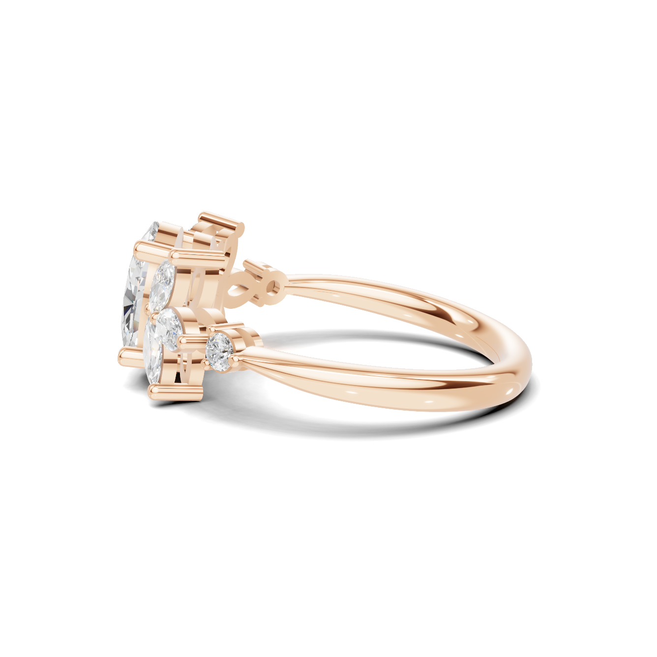 Floral Marquise Cluster Ring
