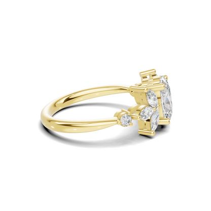 Floral Marquise Cluster Ring