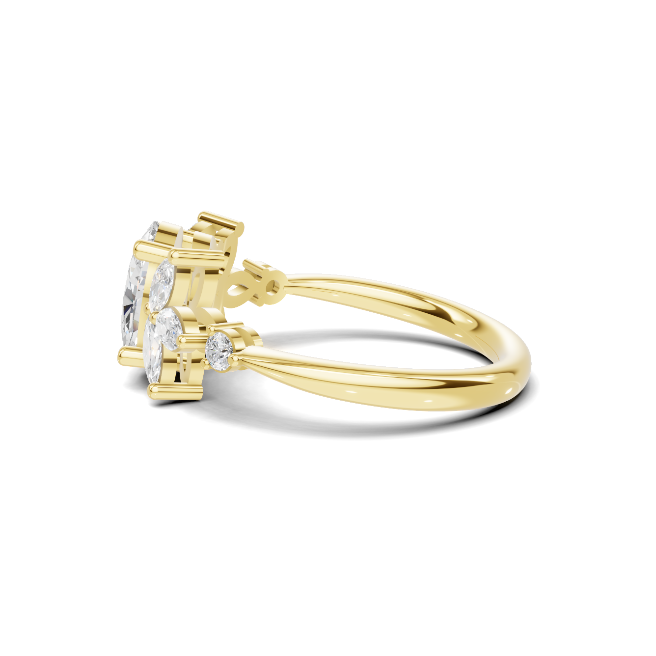 Floral Marquise Cluster Ring