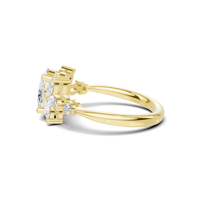 Floral Marquise Cluster Ring