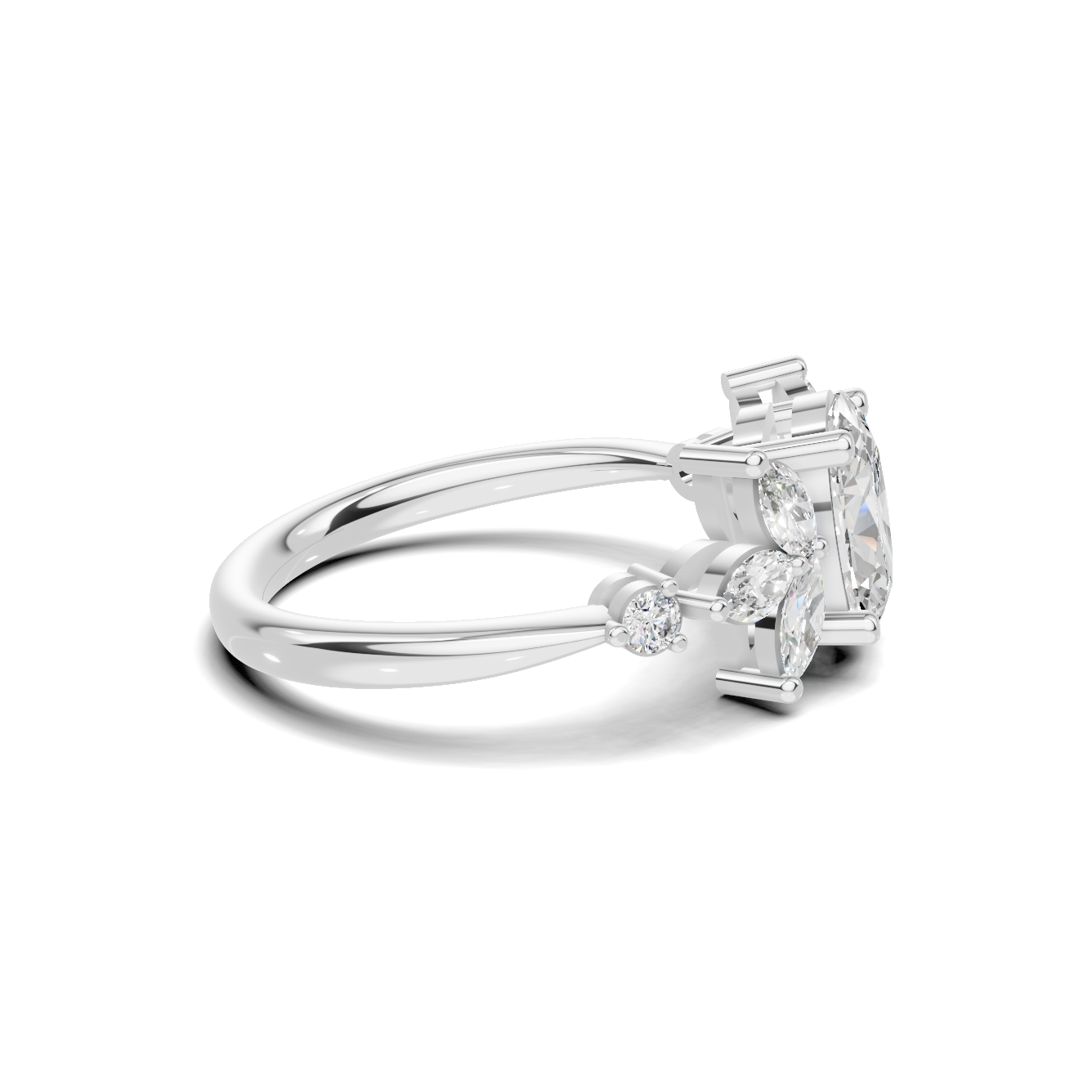 Floral Marquise Cluster Ring