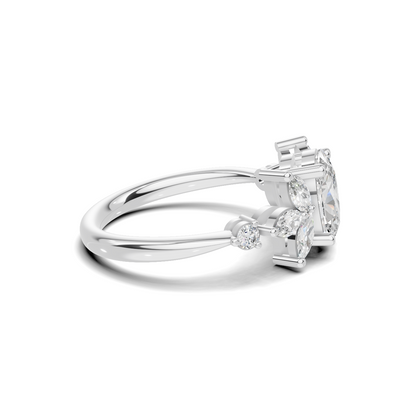 Floral Marquise Cluster Ring