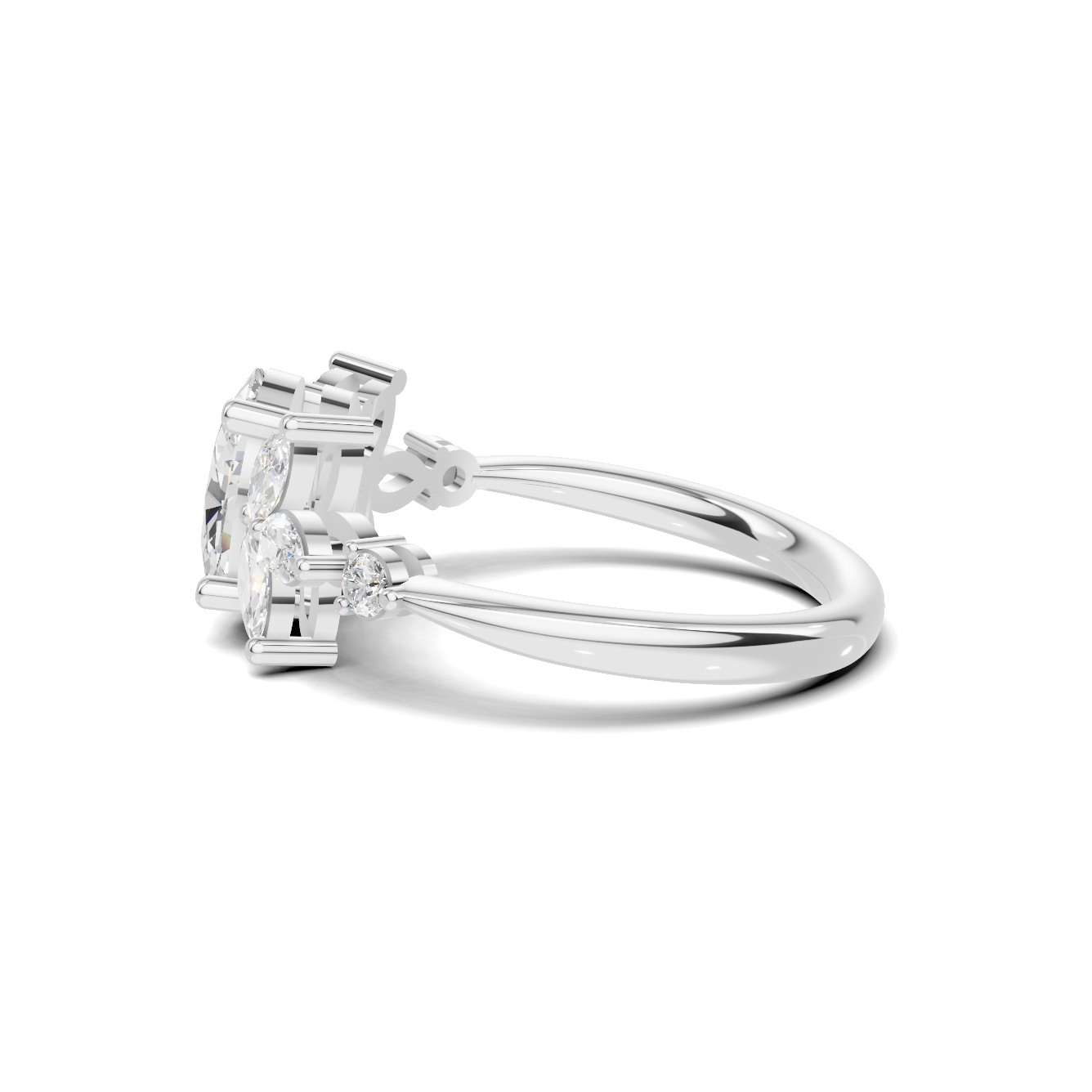 Floral Marquise Cluster Ring