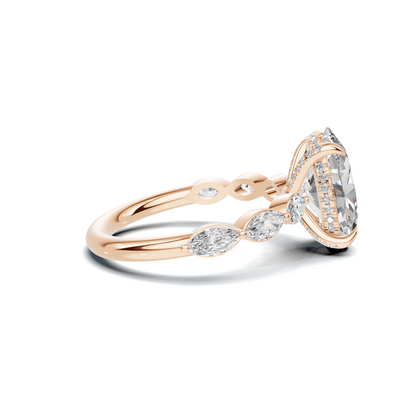 Grand Elegant Marquise Accented Ring