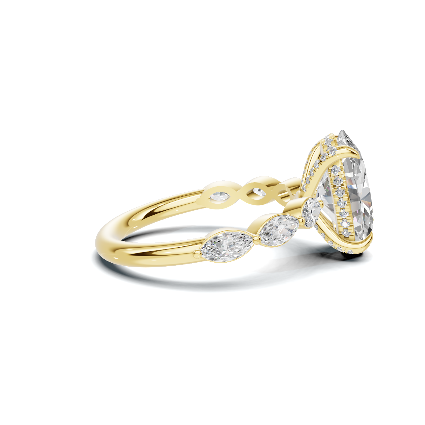 Grand Elegant Marquise Accented Ring