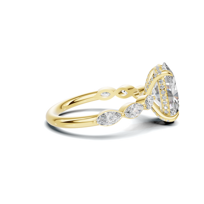 Grand Elegant Marquise Accented Ring