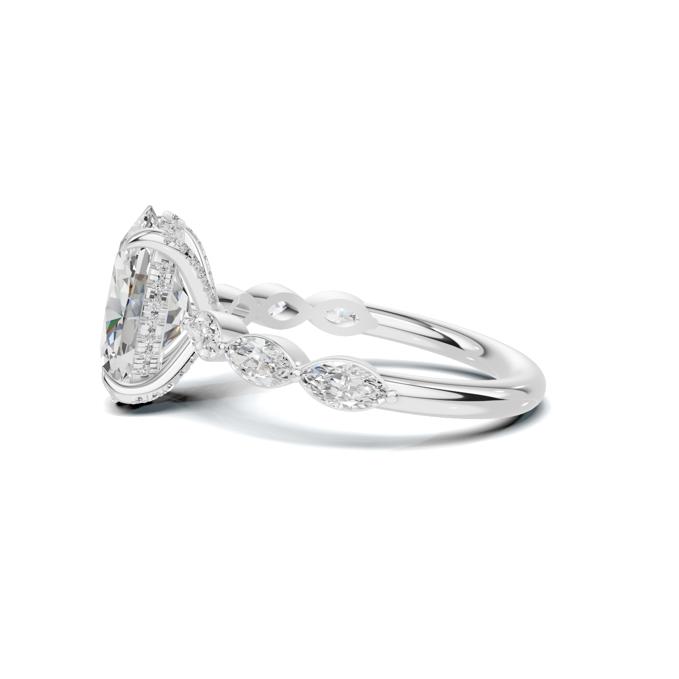 Grand Elegant Marquise Accented Ring