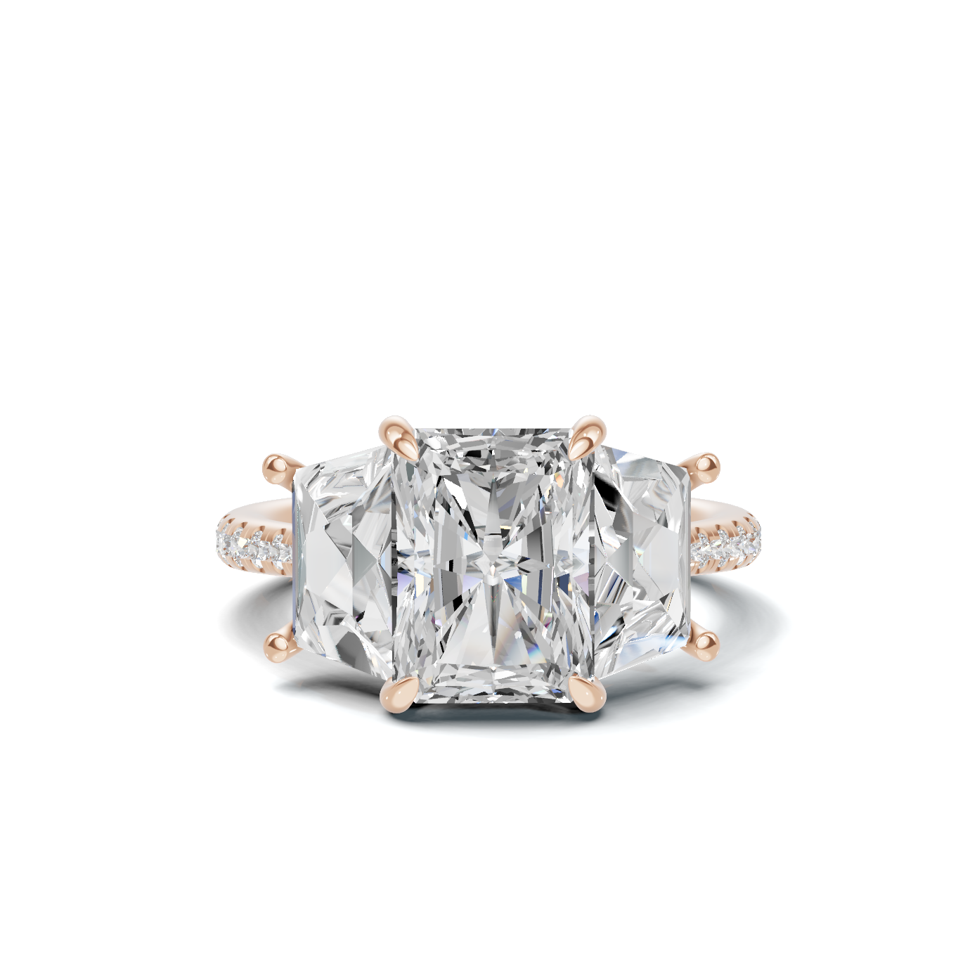 Grand Elegant Trapezoid Accent Ring