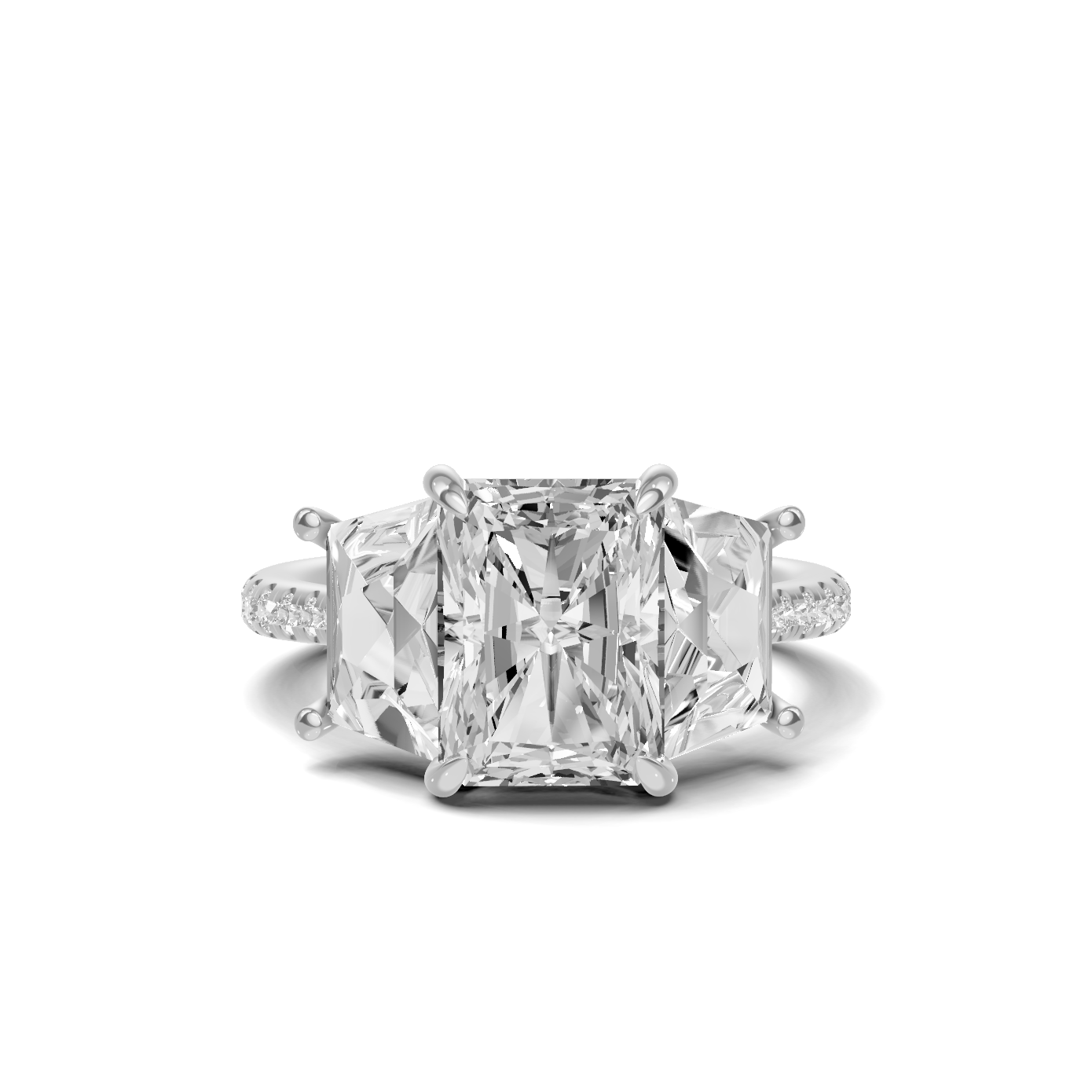 Grand Elegant Trapezoid Accent Ring