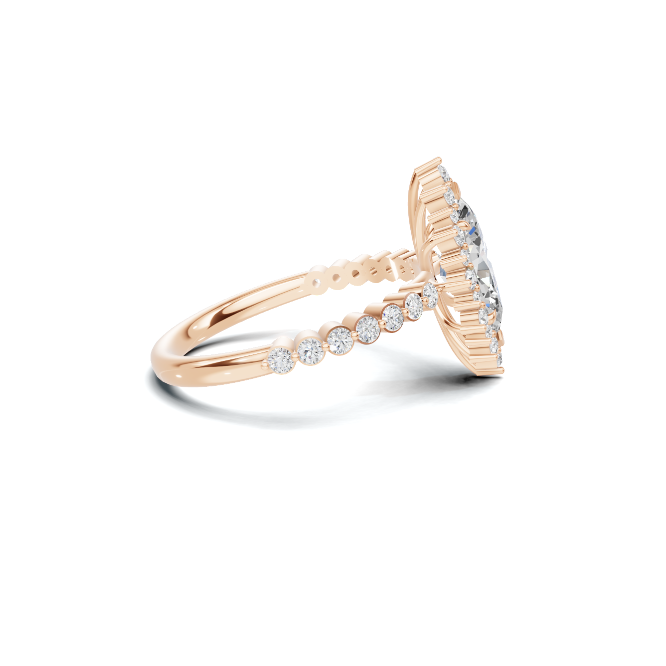 Grand Marquise Halo Statement Ring