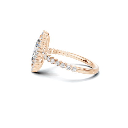Grand Marquise Halo Statement Ring