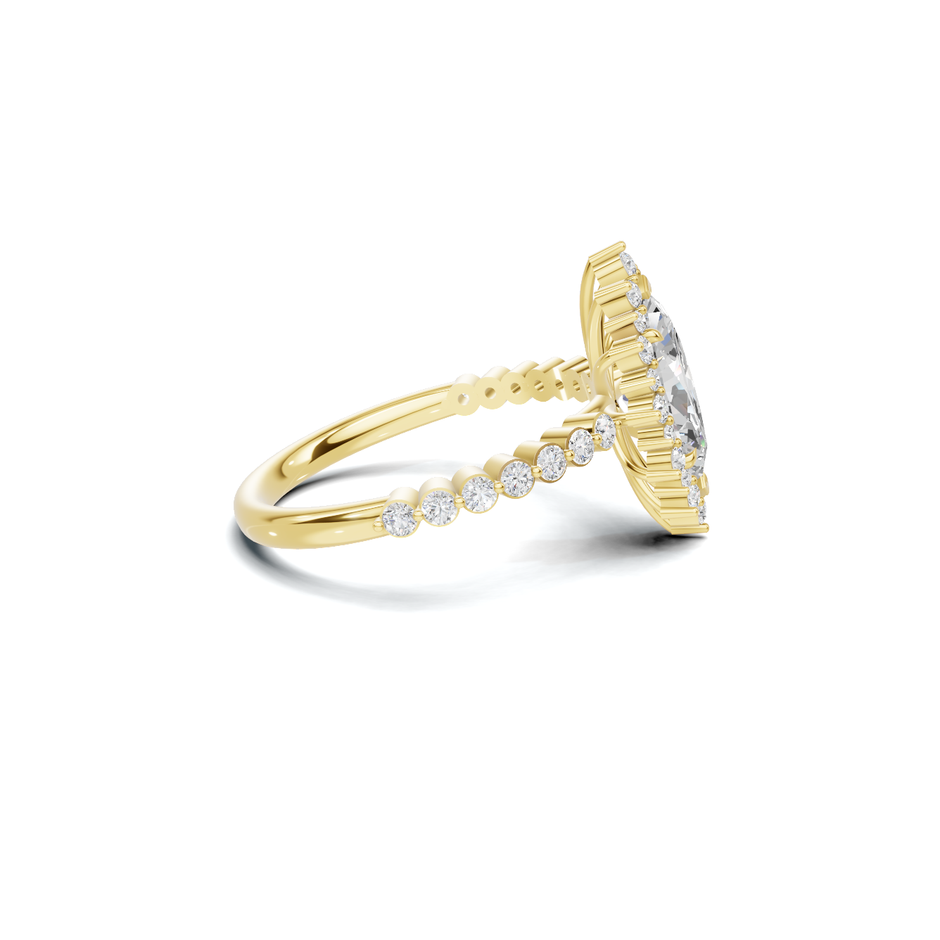 Grand Marquise Halo Statement Ring