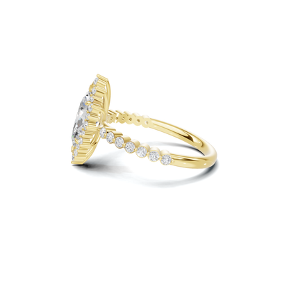 Grand Marquise Halo Statement Ring