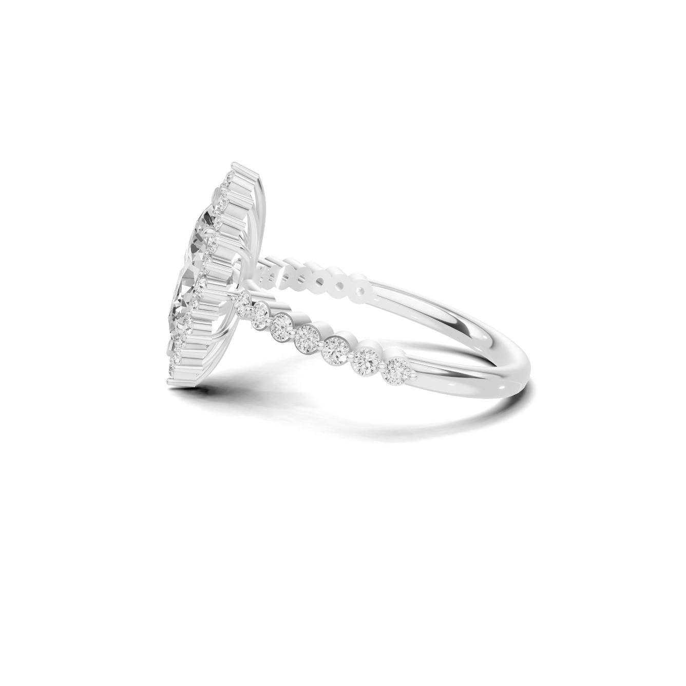 Grand Marquise Halo Statement Ring