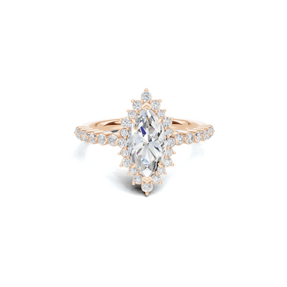 Grand Marquise Halo Statement Ring