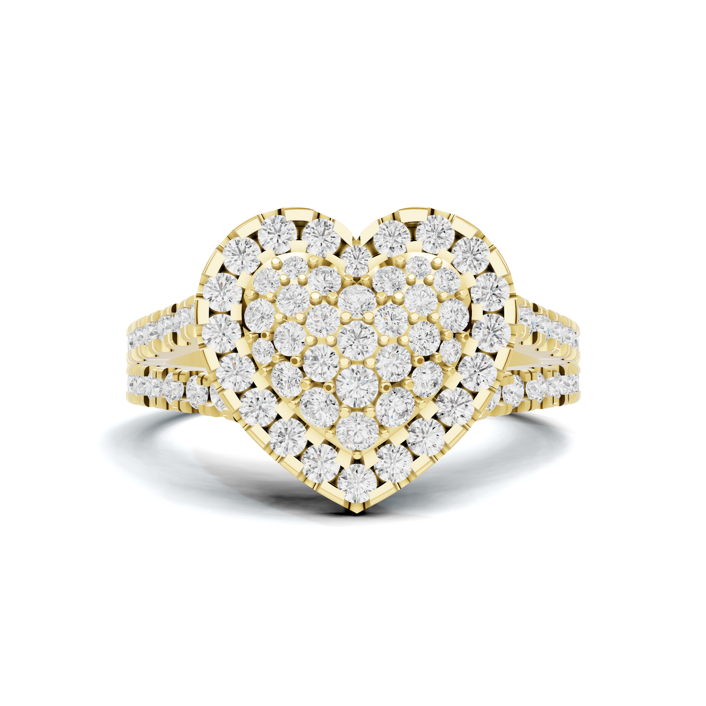 Grand Pave Heart Statement Ring