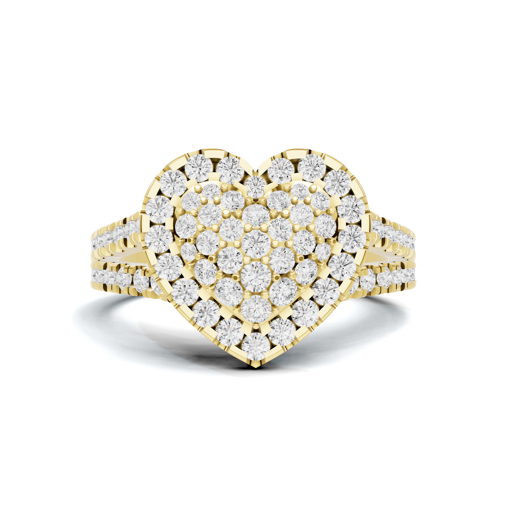 Grand Pave Heart Statement Ring
