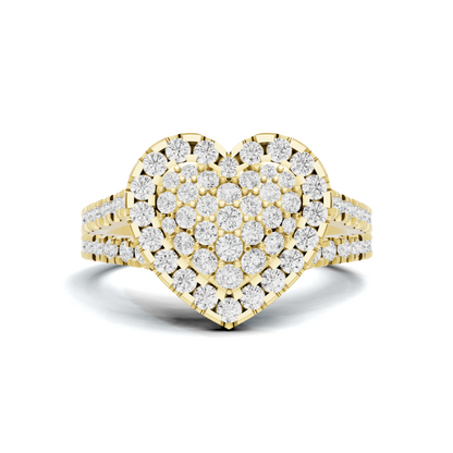 Grand Pave Heart Statement Ring