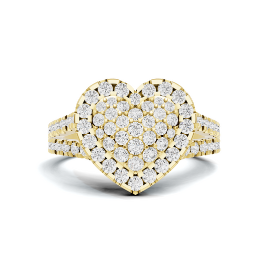 Grand Pave Heart Statement Ring