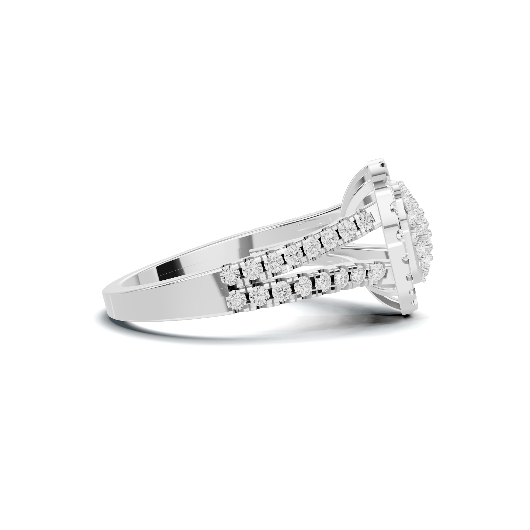 Grand Pave Heart Statement Ring