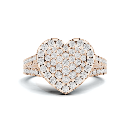 Grand Pave Heart Statement Ring