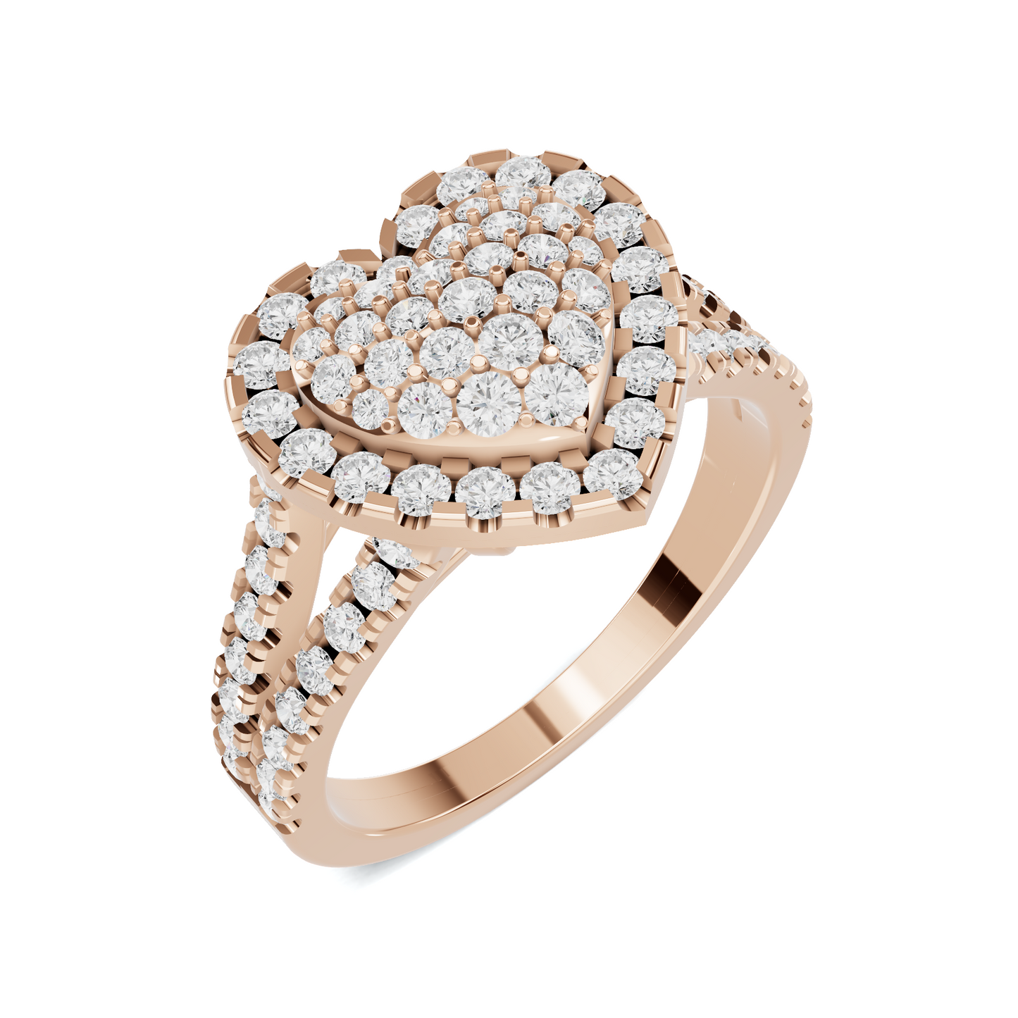 Grand Pave Heart Statement Ring