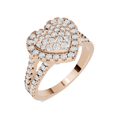 Grand Pave Heart Statement Ring