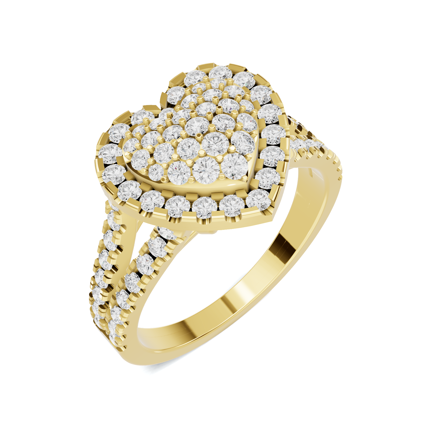 Grand Pave Heart Statement Ring