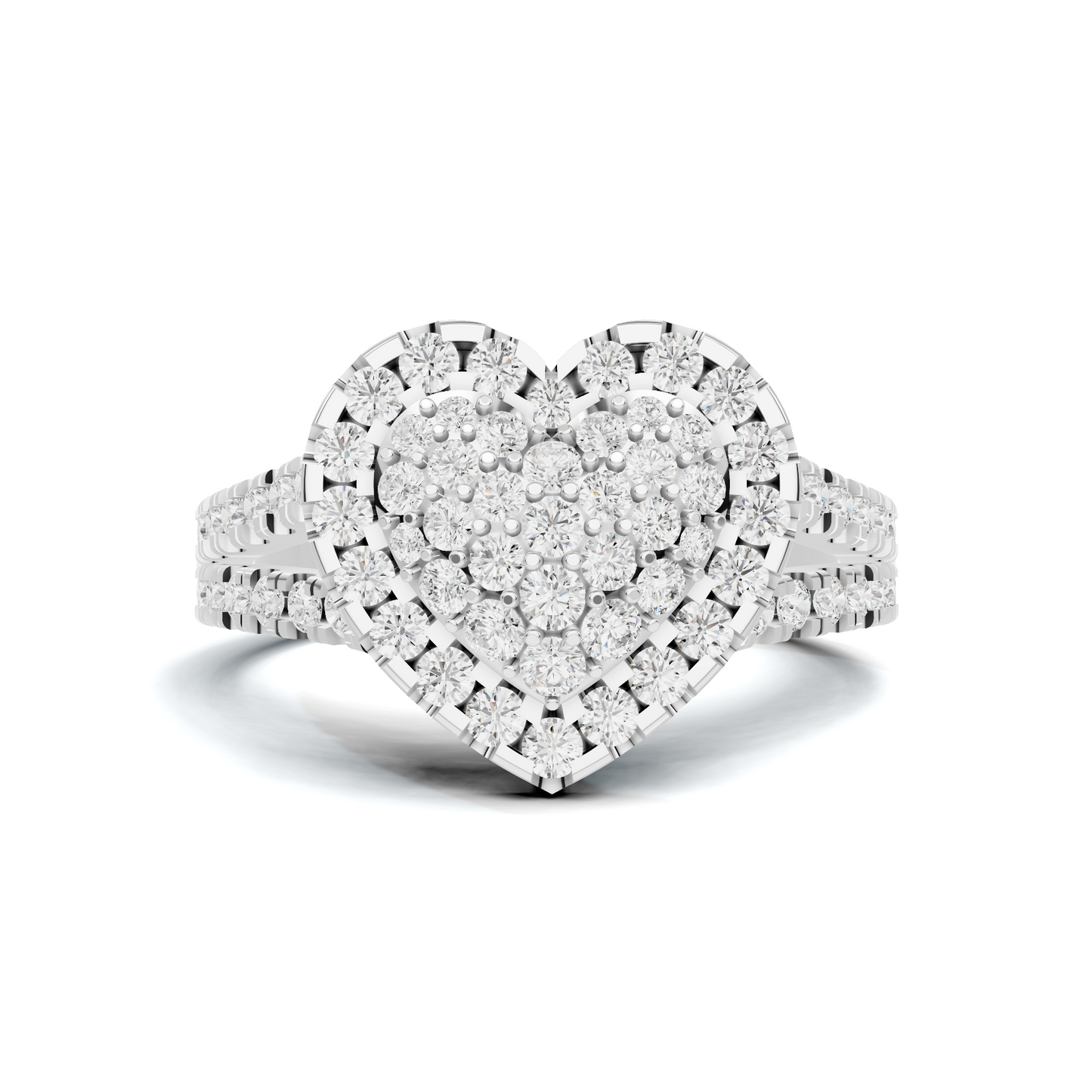Grand Pave Heart Statement Ring