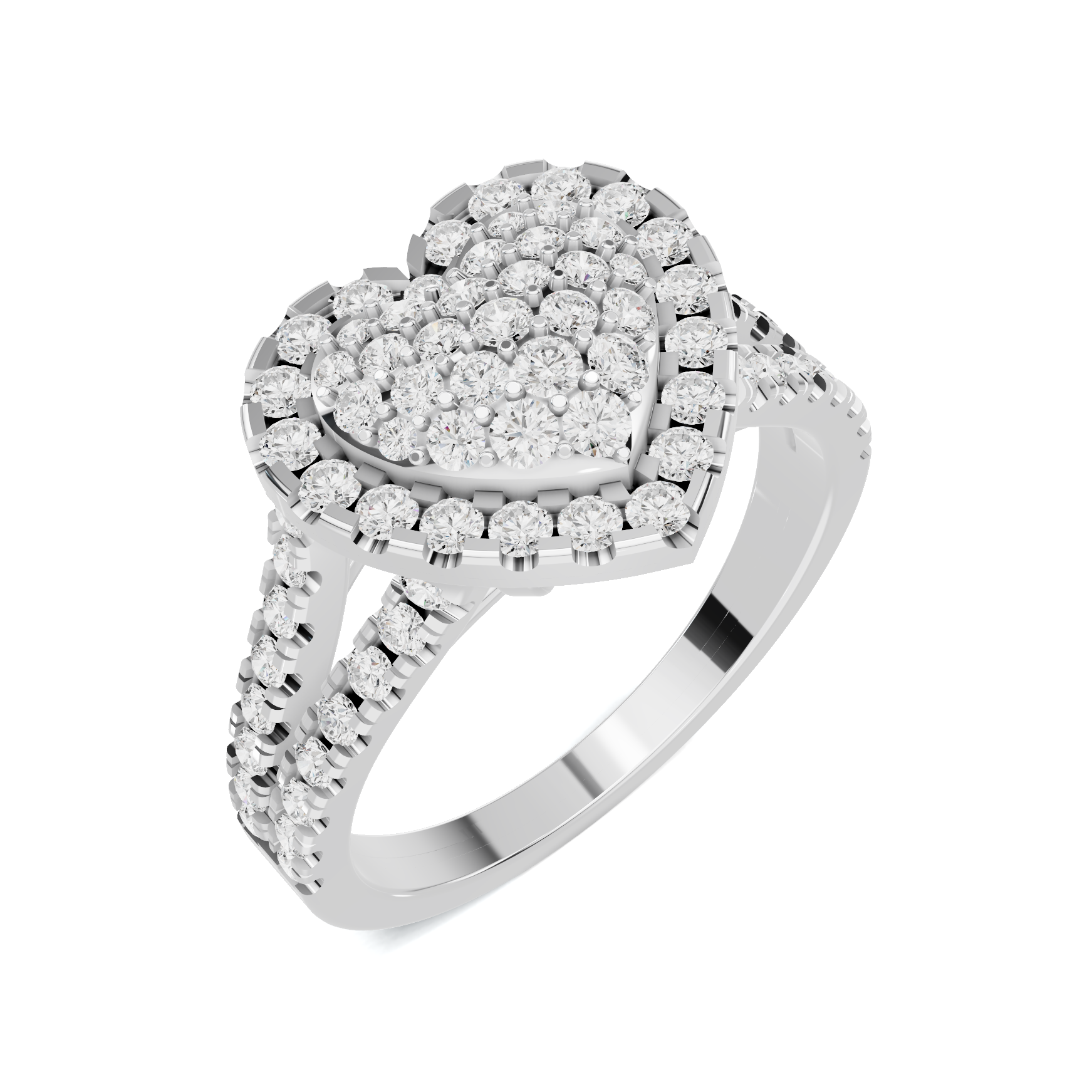 Grand Pave Heart Statement Ring