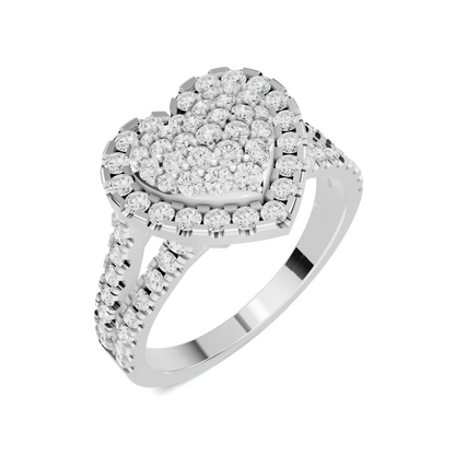Grand Pave Heart Statement Ring