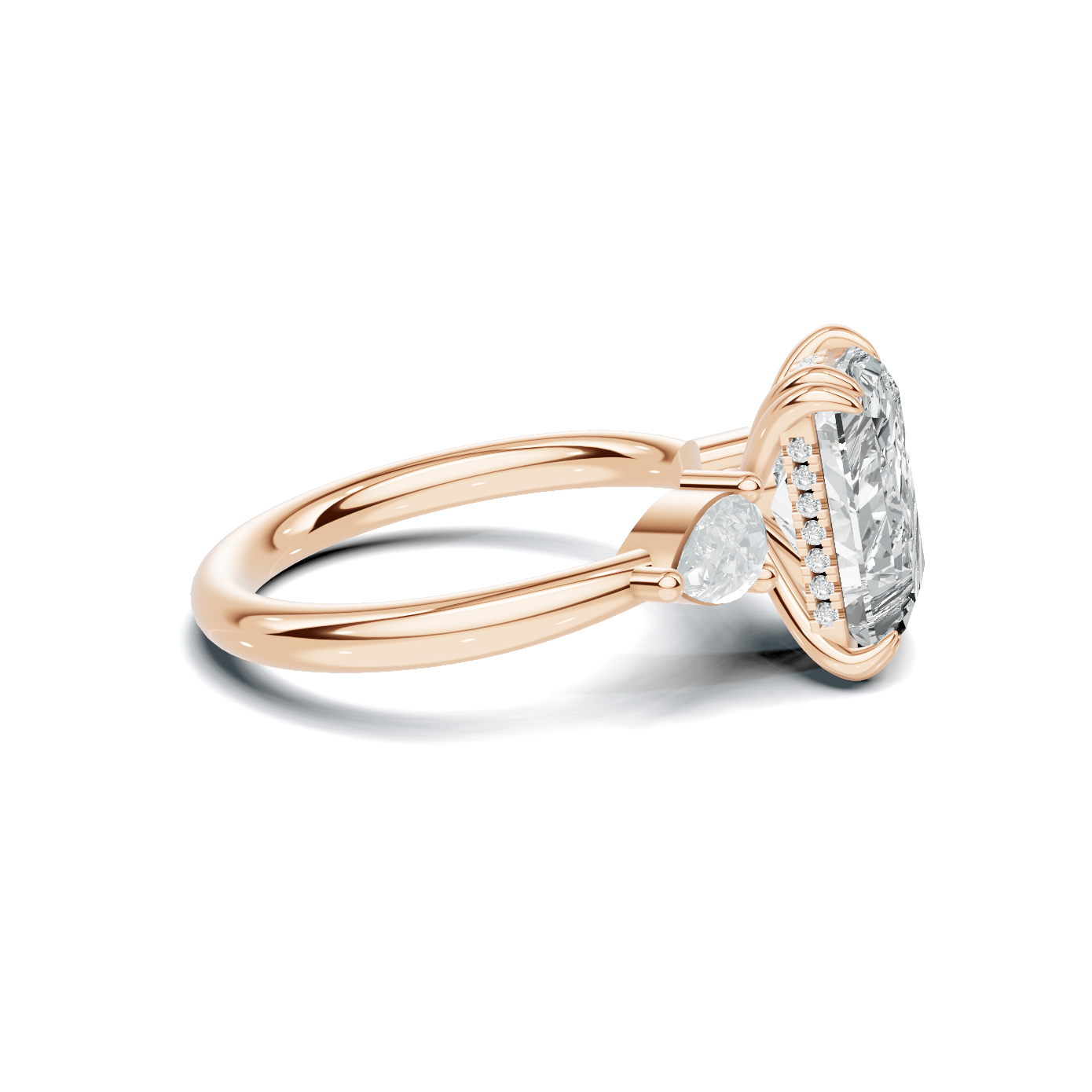 Grand Three Stone Accent Ring