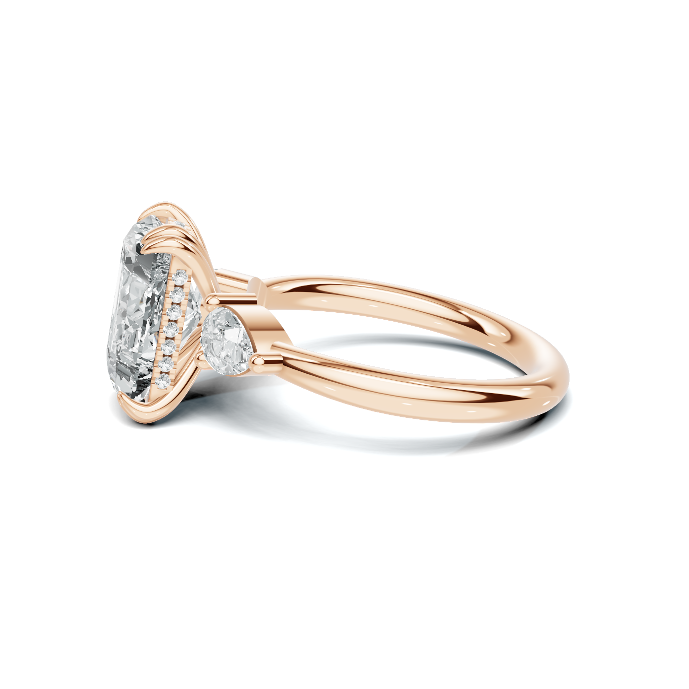 Grand Three Stone Accent Ring