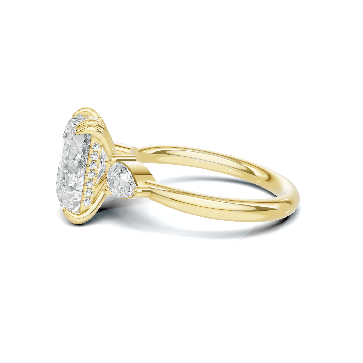 Grand Three Stone Accent Ring
