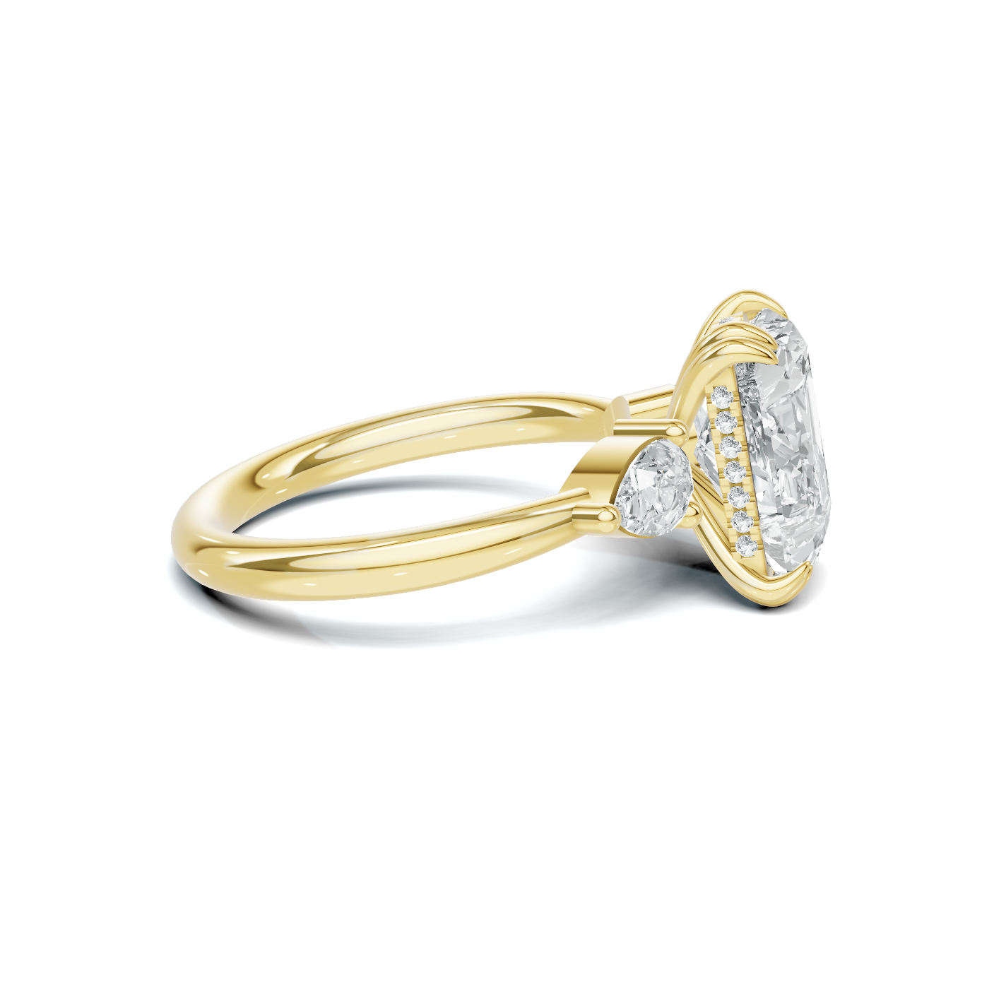Grand Three Stone Accent Ring