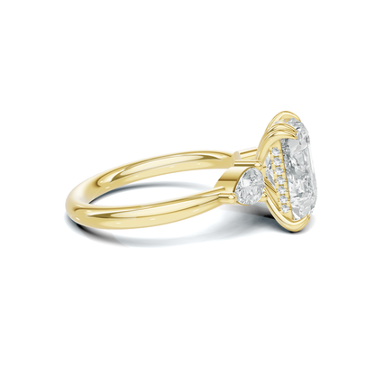 Grand Three Stone Accent Ring