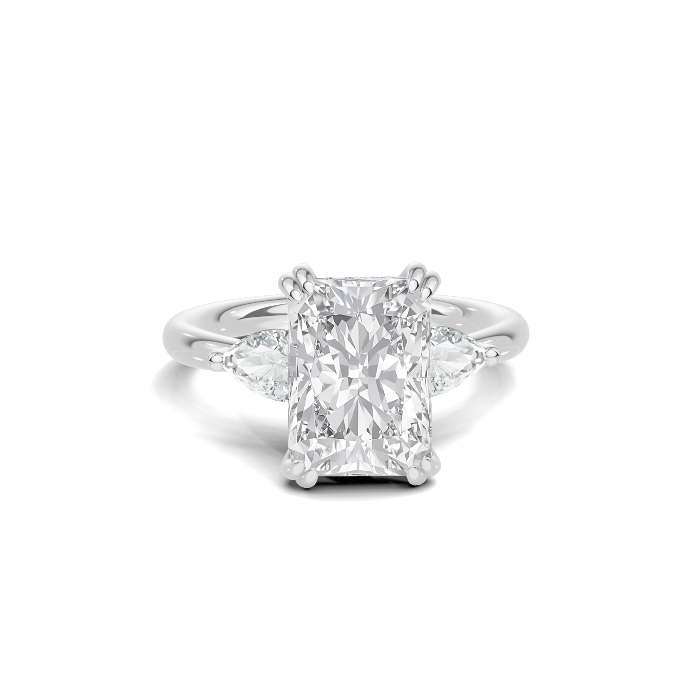 Grand Three Stone Accent Ring