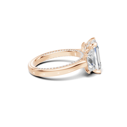 Grand Three Stone Pave Ring
