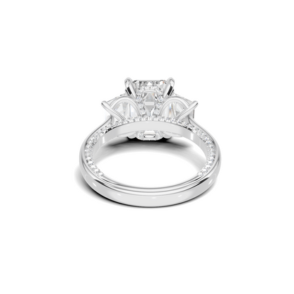 Grand Three Stone Pave Ring