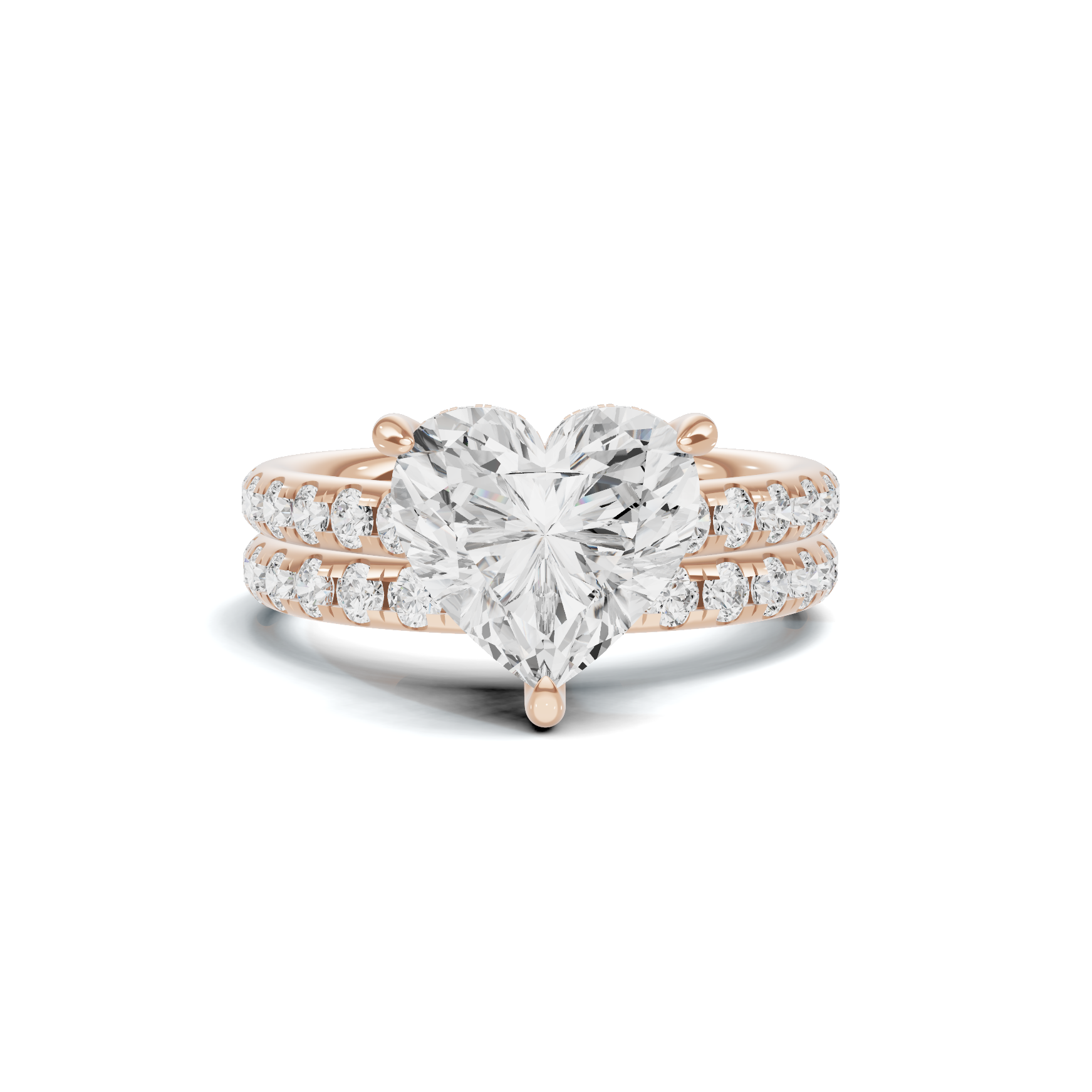 Heart Motif Bridal Ring