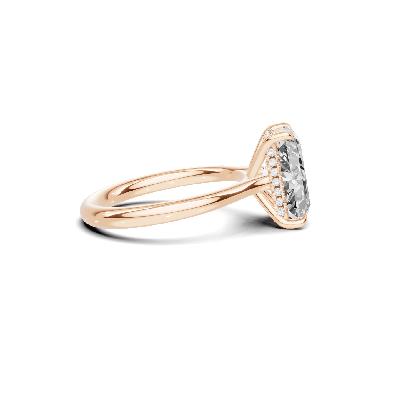 Hidden Halo Prong Ring