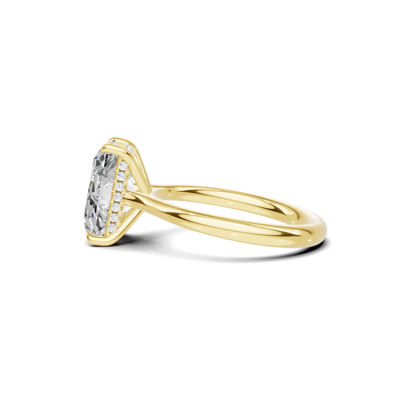 Hidden Halo Prong Ring