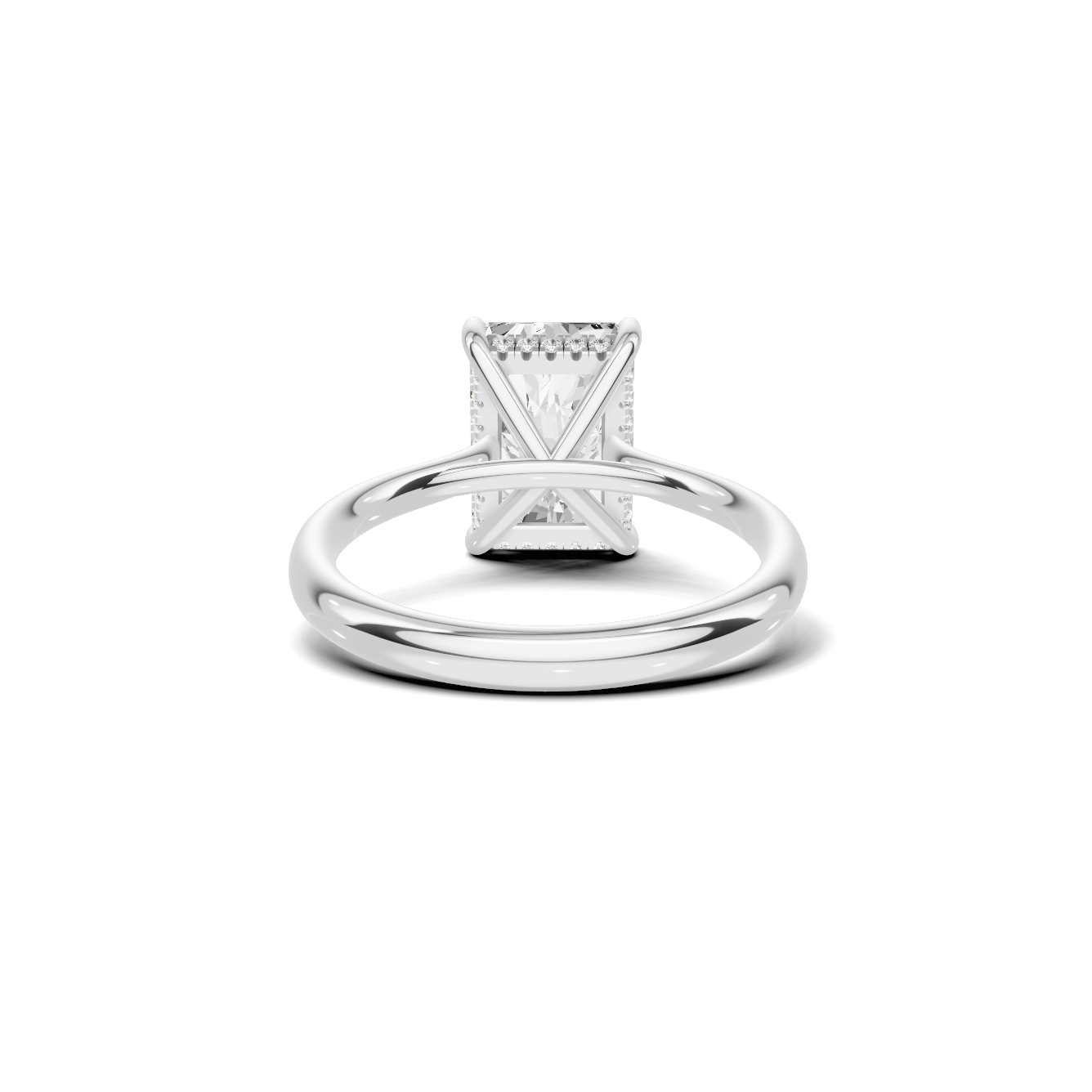 Hidden Halo Prong Ring