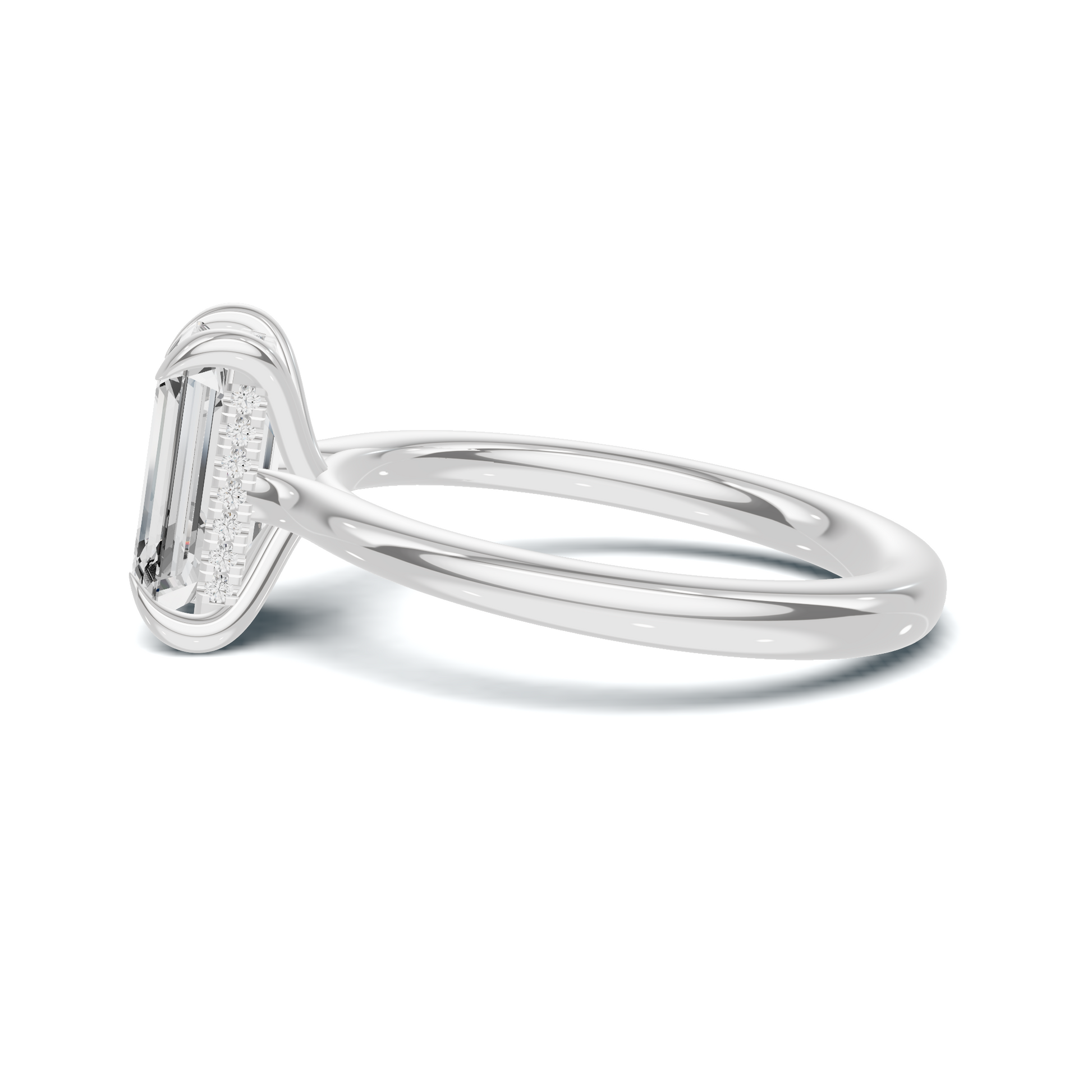 Hidden Halo Solitaire Ring