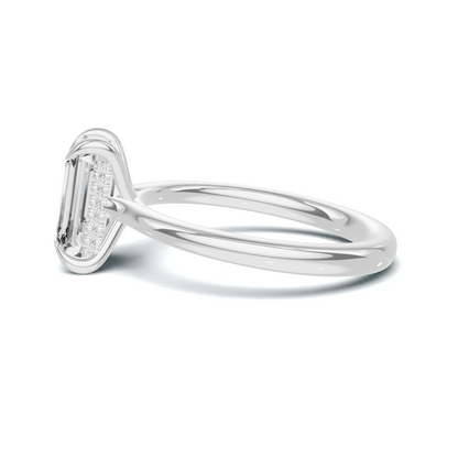 Hidden Halo Solitaire Ring
