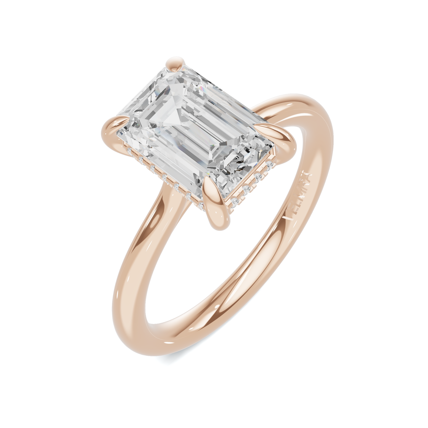 Hidden Halo Solitaire Ring