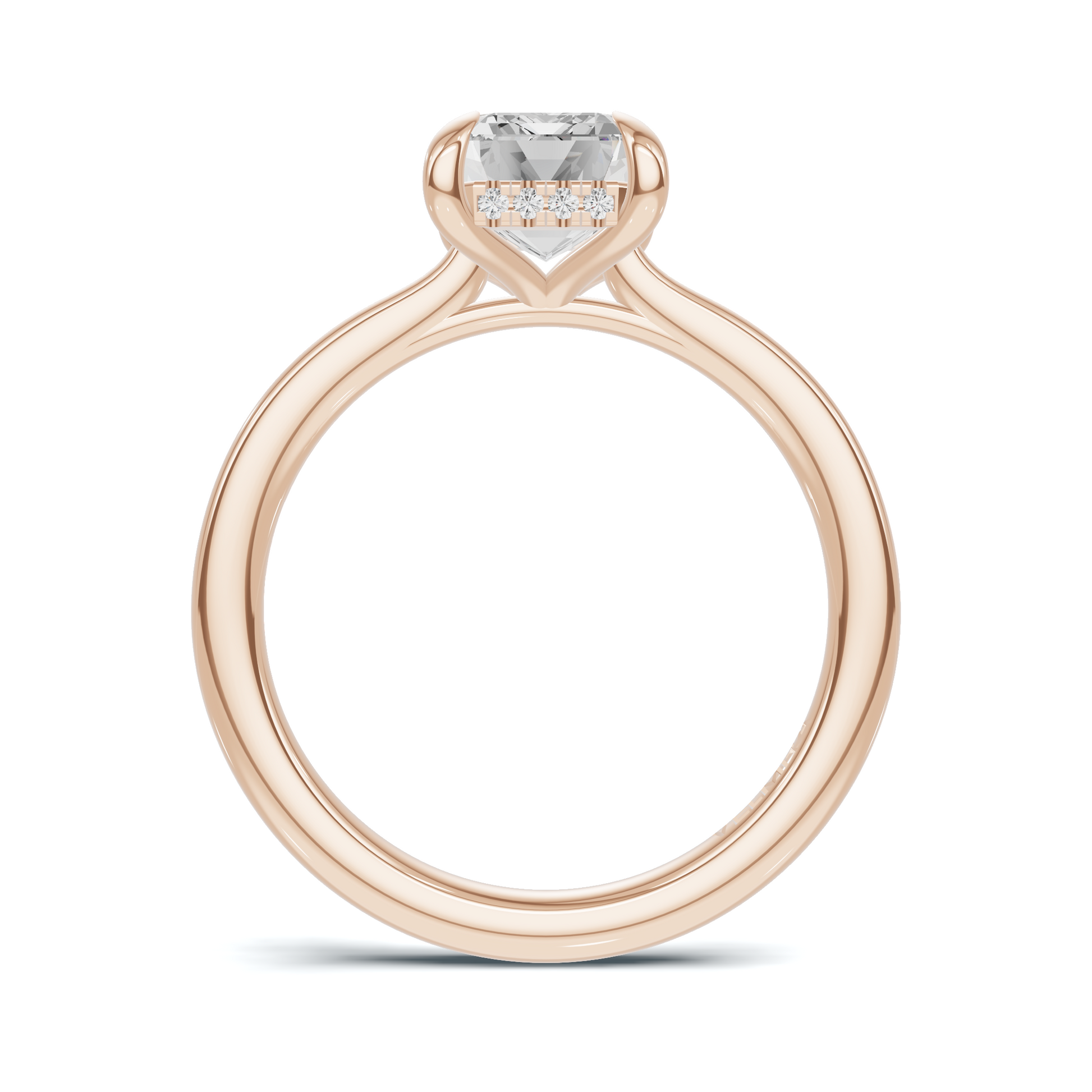Hidden Halo Solitaire Ring